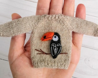 Holala doll sweater with toucan bird