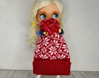 Blythe Christmas red and white hat