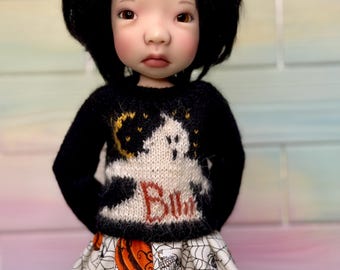 16 &quot; Middle Stella / Meili doll set Handmade Halloween sweater, skirt and stockings for doll by Connie Lowe