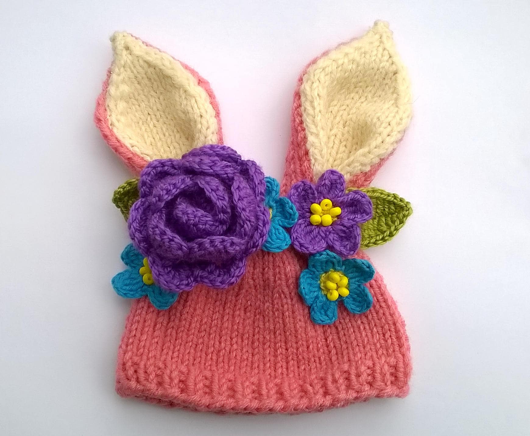 Cashmere Blythe Bunny Beanie Mütze : Handgestrickte Puppenkleidung
