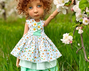 Big Stella floral dress and stockings for BJD 19” Stella  doll by Connie Lowe