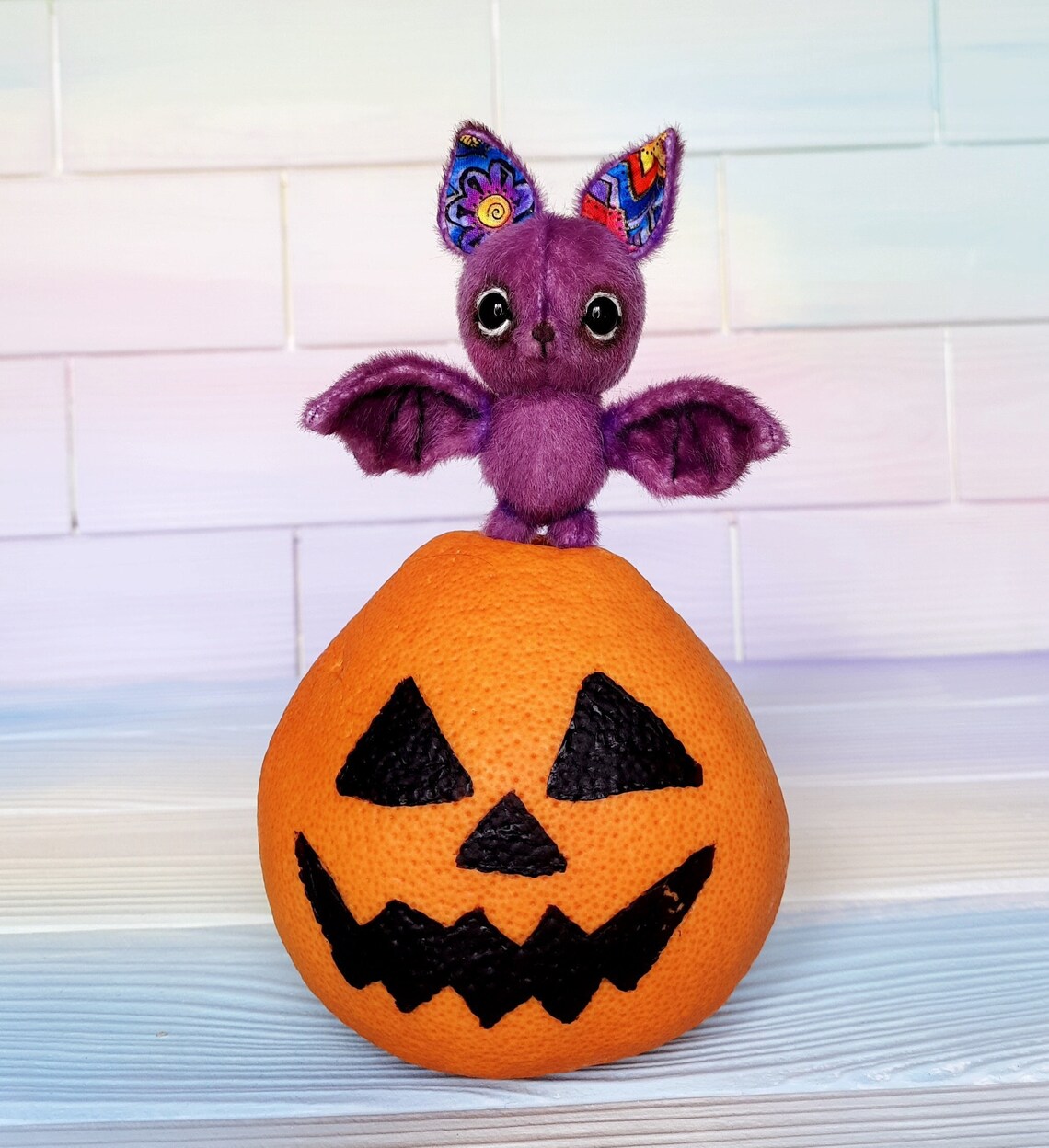 Bat Plushie Halloween Mini Bat Plush Toy Handmade Stuffed Etsy