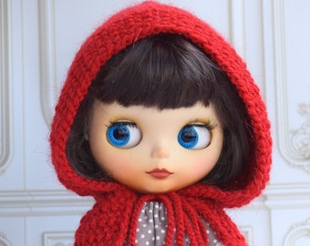 Blythe hat  Little Red Riding Hood for Blythe Fairy-tale outfit for Blythe Doll clothes Blythe doll knitted hat