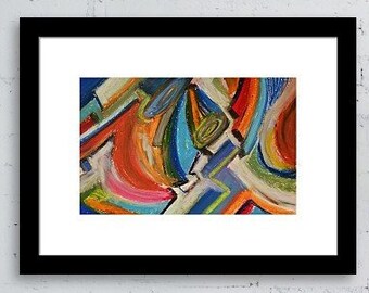 Original Art, Abstract Art, Intersections, Oil Pastel, Painting, Colorful