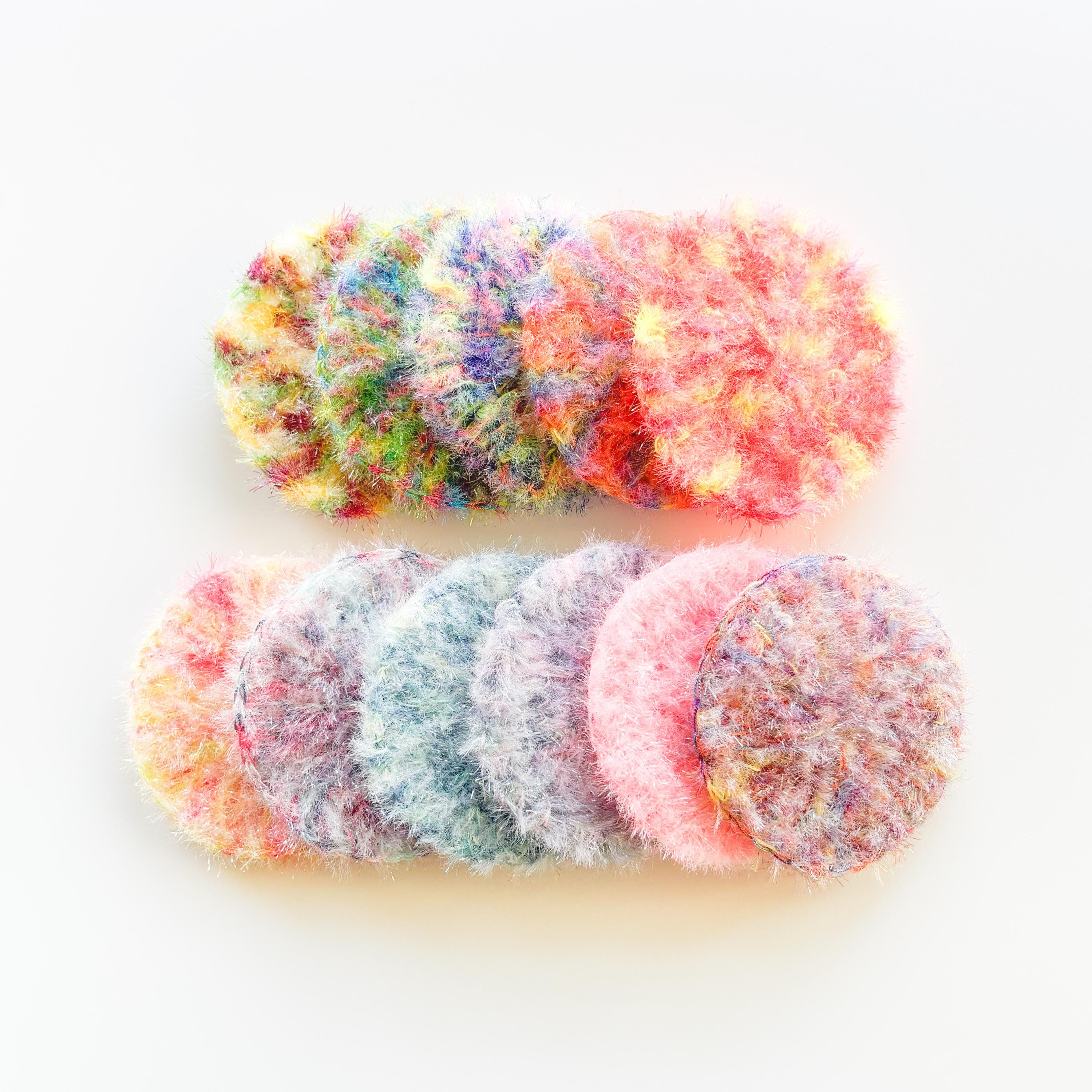 Pack of 3 Circle Dish Scrubbies | Korean Crocheted Scrubber | Handmade Kitchen Scrubby | Reusable Pot Scrubbies | Exfoliating Scrubber