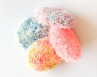 Bun Shape Double Layer Crochet Dish Scrubbies | Round Crochet Scrubber | Handmade Kitchen Scrubbie | Reusable Pot Scrubby | Scrubber Pad