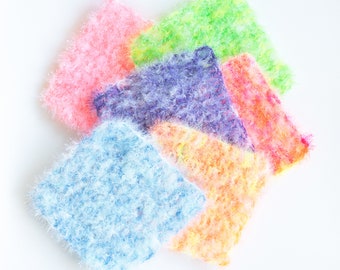 Square Dish Scrubby | Crocheted Scrubber | Handmade Kitchen Scrubbie | Reusable Pot Scrubbies | Exfoliating Body Scrubber