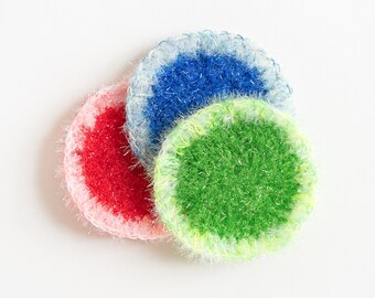 Circle Dish Scrubby | Korean Crocheted Scrubber | Handmade Kitchen Scrubbie | Reusable Pot Scrubby | Sponge Alternative | Gift Idea