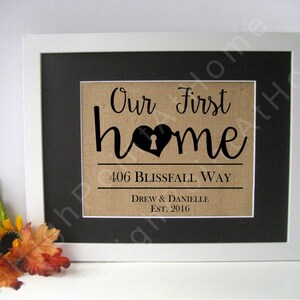 Closing Gift for First Home Buyers, Burlap Print for Our New Home, Personalized Family Name Thank you Gift because Adulting is Hard