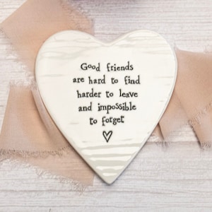 Good Friends’ Porcelain Heart Coaster, Best friend birthday gift, Friendship gift, Friend birthday gift, gift for her