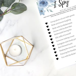 Jeu d'espionnage de mariage Activité de table de mariage Brise-glace Jeux du jour du mariage Cadeaux de mariage Accessoires bleu poudré