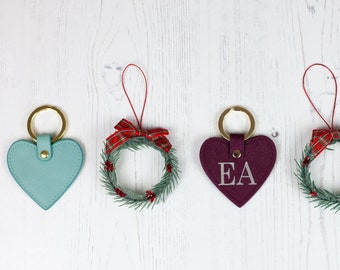 Personalised heart keyring, Customised heart, Initial Keyring, Faux Leather Keychain, Monogram Keyring, Personalised Gift, Bridesmaid Gifts