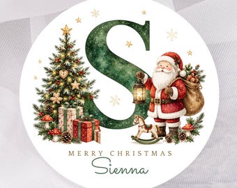 Personalised Christmas stickers, classic Christmas Labels, Christmas Gift Labels, Santa Christmas Stickers, Envelope Seals,