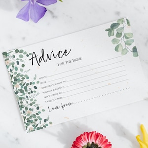 Hen Party Games Advice To The Bride Cards Hen Party Accessories Keepsake Gift Hen Party Games Hen Party Gift Bride To Be Eucalyptus cards
