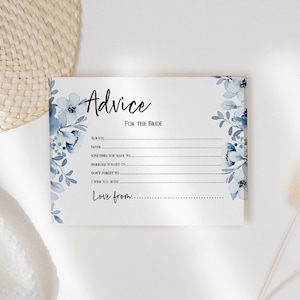 Hen Party Games, Advice To The Bride Cards, Hen Party Accessories, Keepsake Gift, Hen Party Games, Hen Party Gift, Bride To Be Blue Design