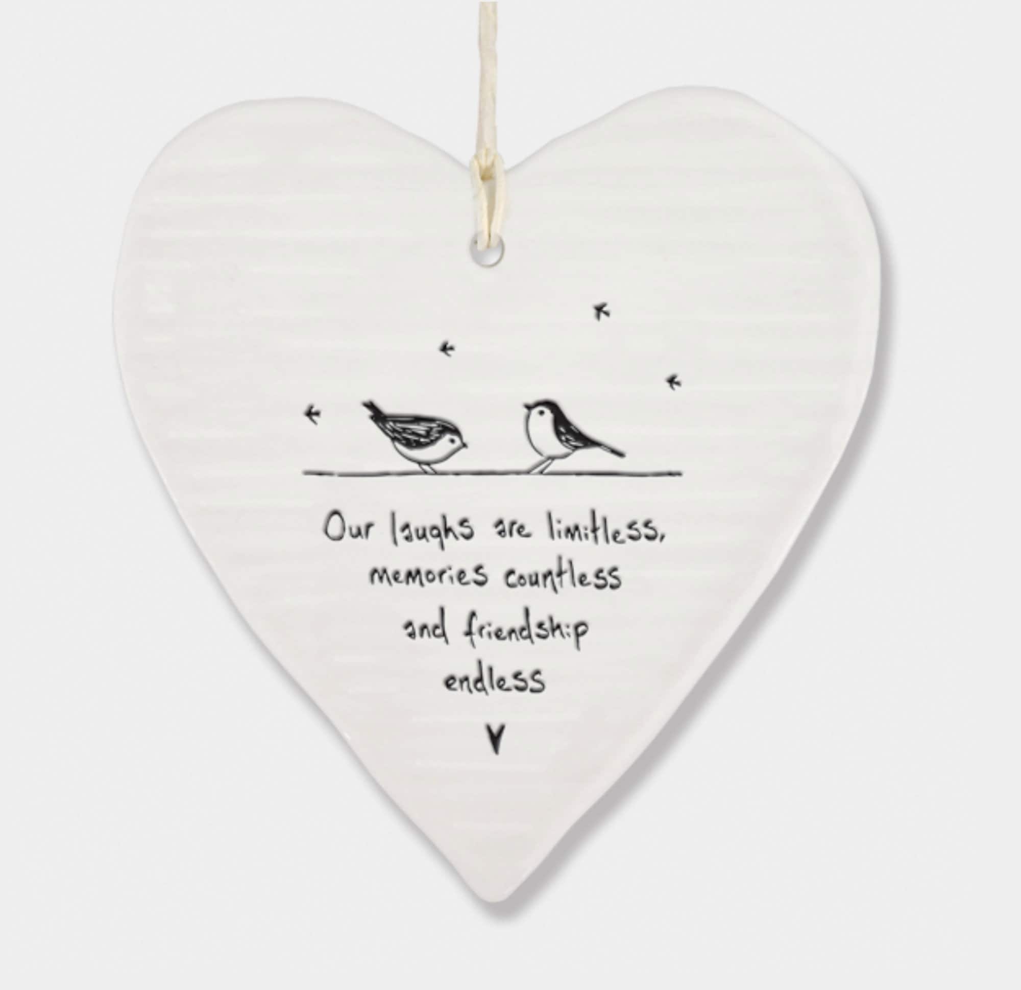Various sentimental messages East of India Hanging Porcelain Hearts by East of India 