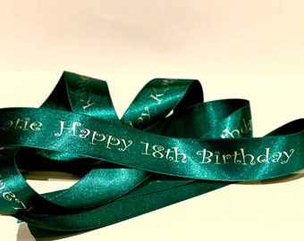 Personalised ribbon, gift wrapping, custom ribbon, wedding, 15mm wide, add your logo, small business ribbon, satin ribbon