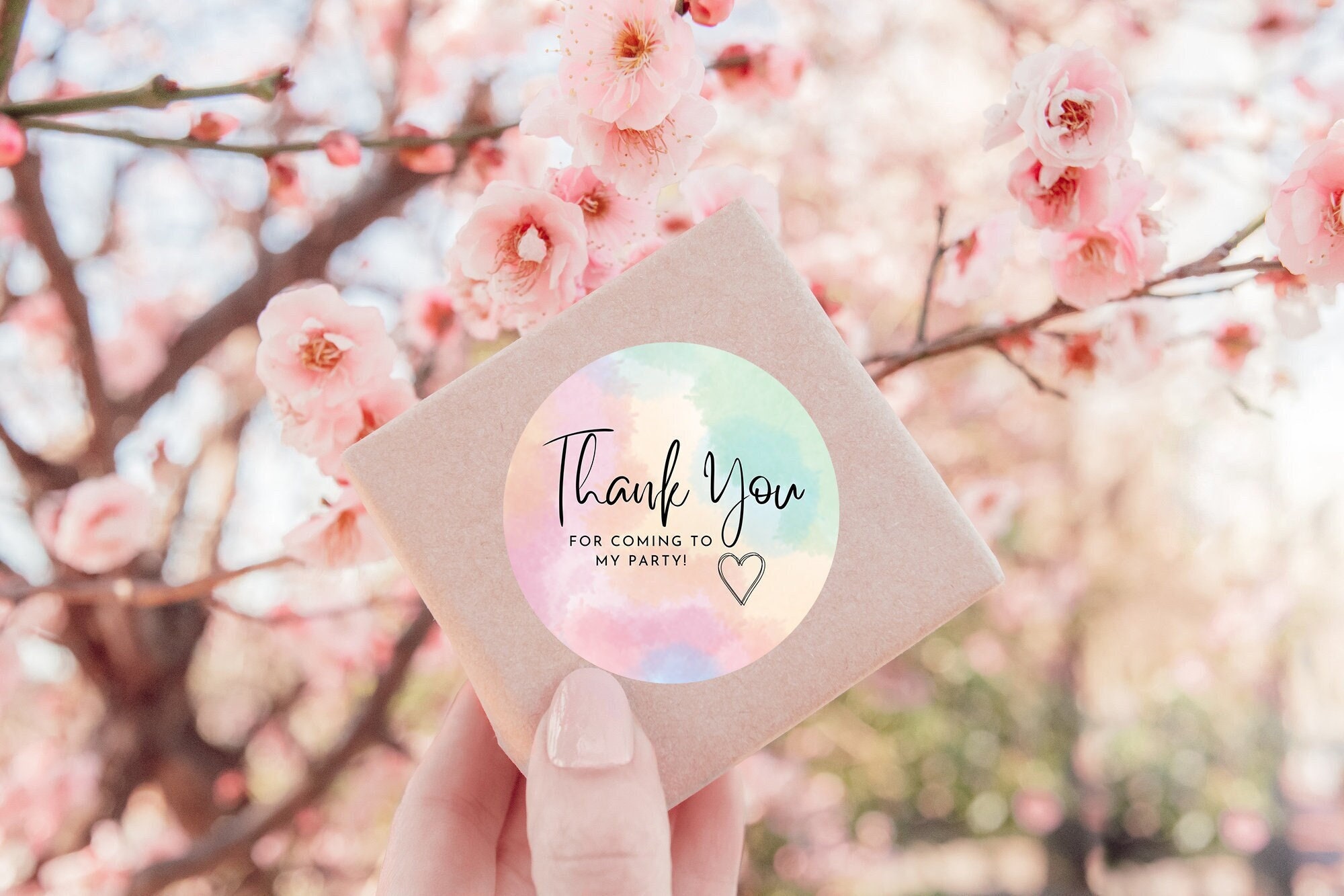 Thank you for coming to my party stickers, Goodie bag stickers, thank you stickers, rainbow stickers, name stickers, 80 stickers