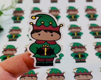 Elf Stickers, Christmas Stickers, envelope Seals, Planner Stickers, Round Stickers, sticker labels