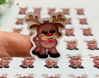 Reindeer Stickers, Christmas Stickers, envelope Seals, Planner Stickers, Round Stickers