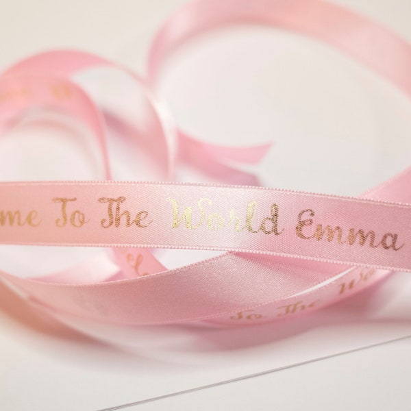 Baby Shower Personalised Ribbon, New Baby Ribbon, Baby Shower Gift Wrap, Custom Ribbon, 1m lengths 15mm width