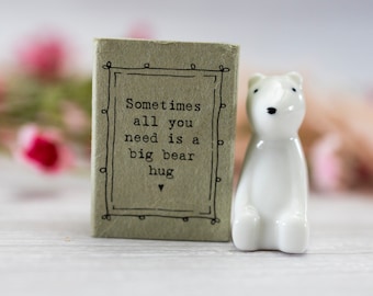 Matchbox Gift Porcelain Bear Ornament, Porcelain bear Birthday Gift, Porcelain Gift, Home Gift, unique gifts
