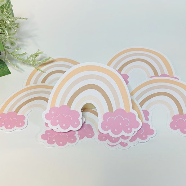 Rainbow Cloud Stickers, Rainbow Labels, Envelope Seals, 8 stickers. Journal stickers