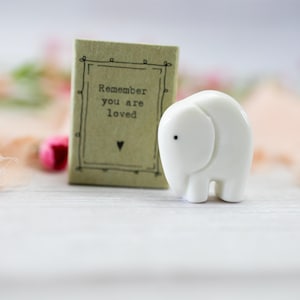 East Of India Porcelain Elephant Matchbox Keepsake Gift, Lockdown Gift, Porcelain Gift, Home Decor, Porcelain Gift Keepsake, Birthday Gift