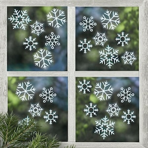 Snowflake Christmas Window stickers, Snowflake Display, Winter window display