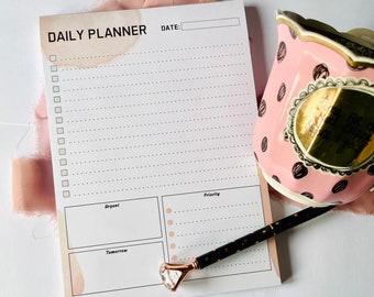 Planner Notepad, A5 Daily Planner Pad,  To do planner, To-Do list,  WFH desk pad, Productivity pad, Everyday planner