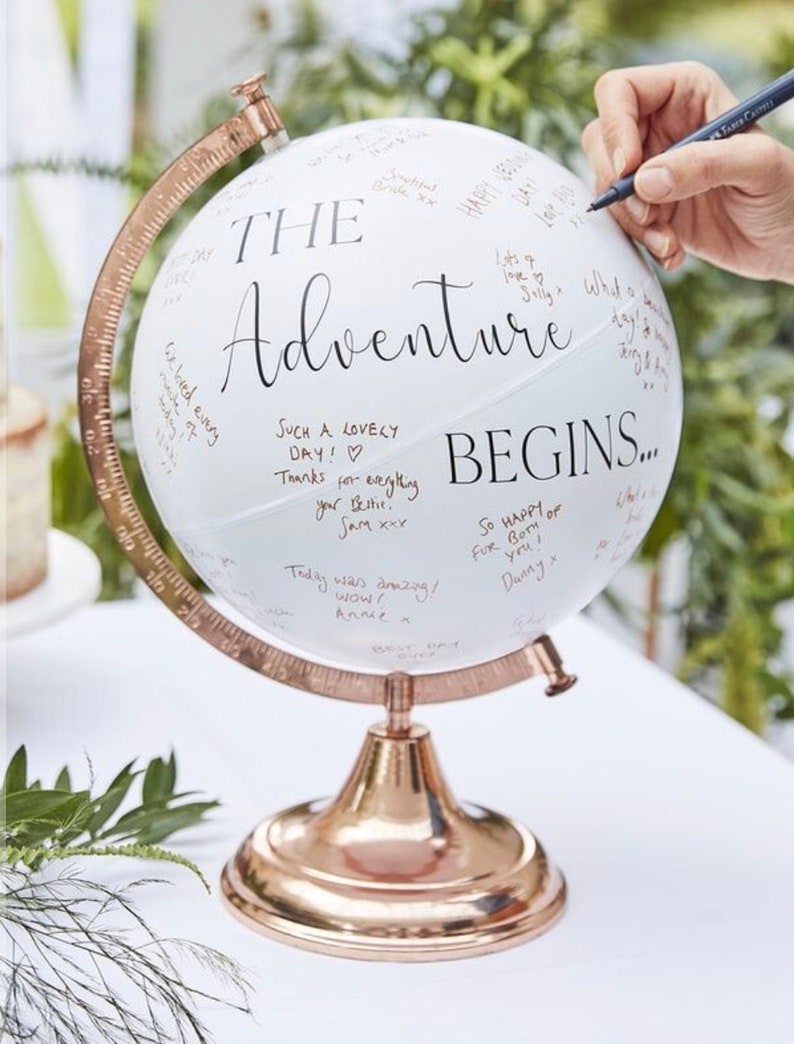 Wedding Globe Guest Book Alternative Wedding Guest Book Etsy