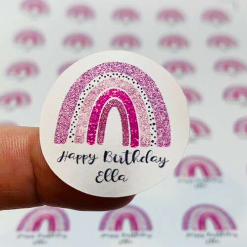 Personalised Rainbow Happy Birthday Stickers Stickers Sheets Etsy