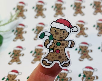 Santa Gingerbread stickers, Christmas stickers, envelope stickers, planner stickers, holiday. stickers