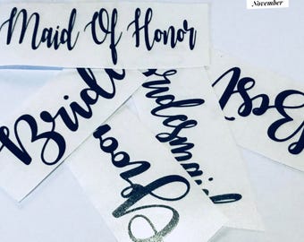 Glass Stickers, Personalised Stickers, Wedding Stickers, Name Stickers, Vinyl Stickers, rose gold stickers, Made to order stickers,