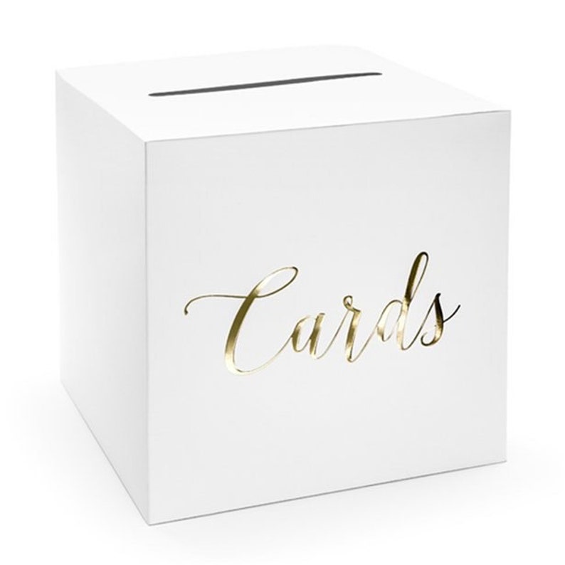 Wedding Card Box Gold and Rose Gold Script Card Box Box for Etsy UK
