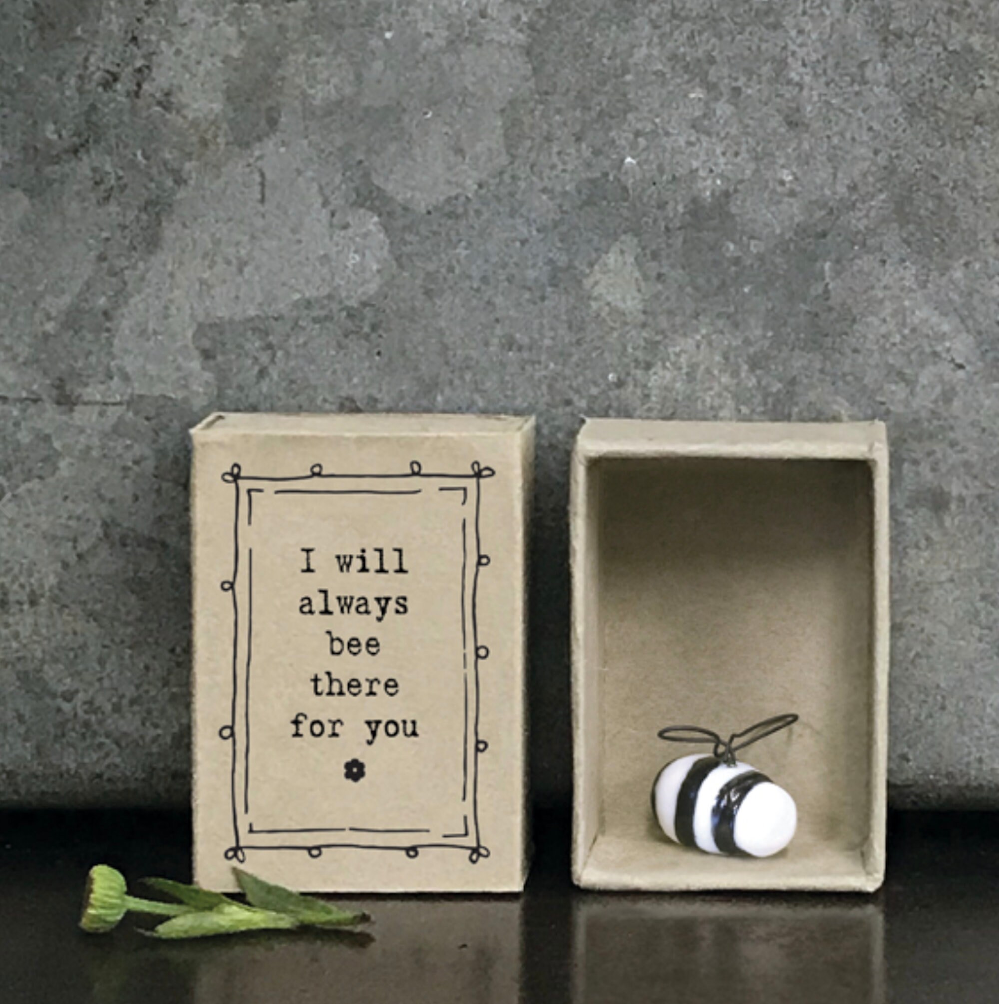 East Of India Matchbox Porcelain Bee Ornament, I will always be there…