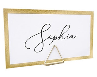 Gold Metal Triangle Place Card Holders, Place Name Holder Stand, Place Card Holders, Wedding Centrepiece, Gold Wedding Decor, pk 10