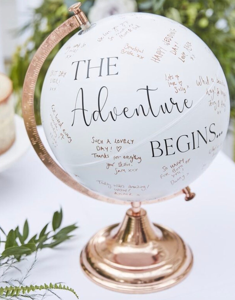 Wedding Globe Guest Book Alternative Wedding Guest Book Etsy