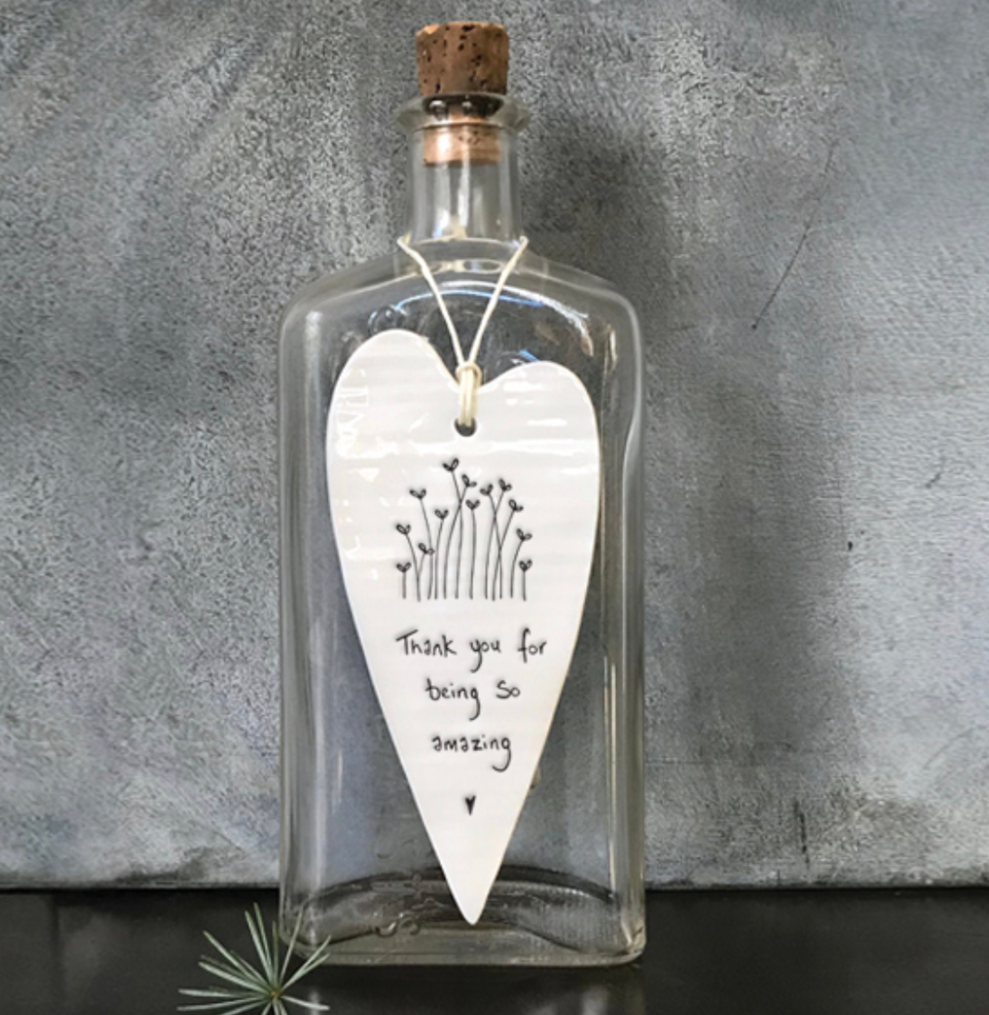 East Of India hanging heart Ornament, thank you for being amazing Por…
