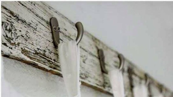 Crackle Chipped Finish On Wood Curtain Hooks Hang Tab Top Etsy