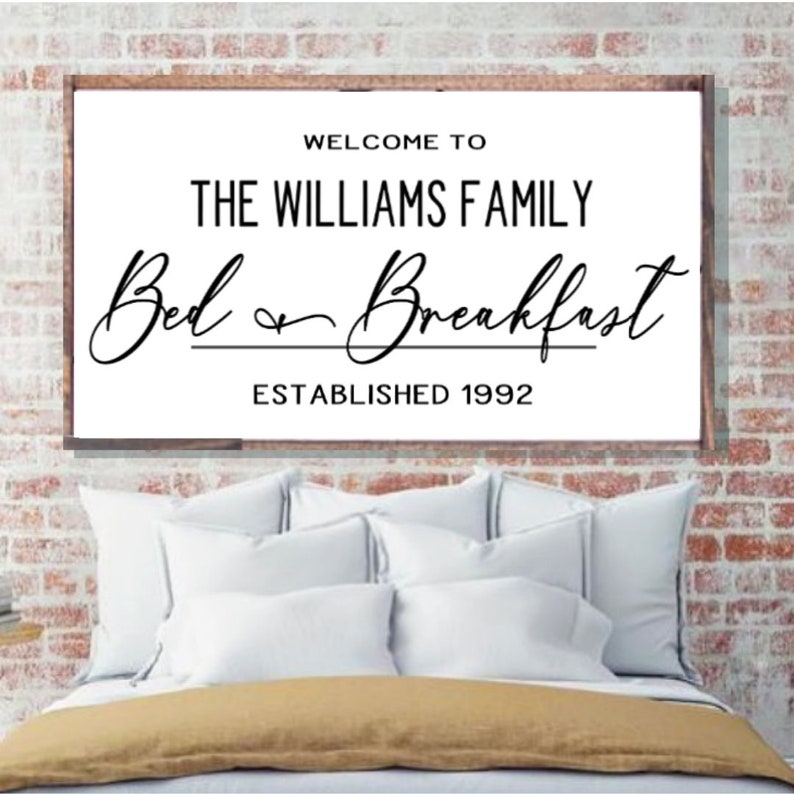 Family Name Sign bed and Breakfast with established date/B & B Etsy