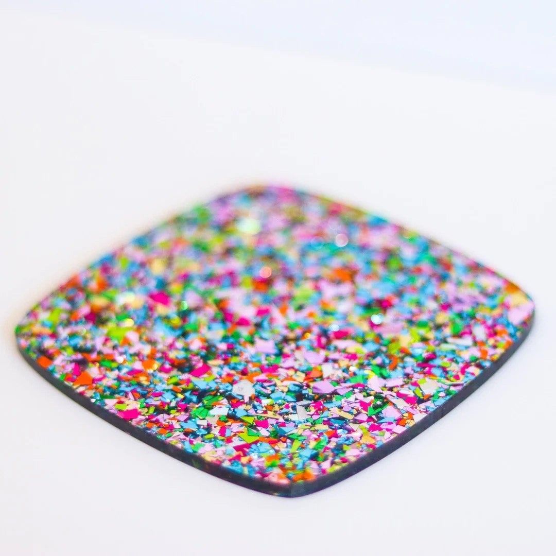 Pastel Holiday Confetti Christmas Tree Earrings, Glittery Tree Earring, Holiday Tree Earrings, Fun Christmas Earrings, Xmas Glitter Earrings