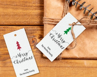 Christmas tree gift tag / Custom Christmas Gift Tags / Personalized Merry Christmas Tags / Neighbor Christmas treat / Christmas Tree