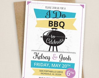 I Do BBQ Invitation, I Do BBQ Couples Shower, I Do BBQ Engagement Party, I Do bbq bridal shower
