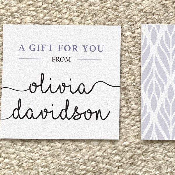 Calling Cards for Women, Girls calling card, Personalized Gift Cards, Square, Boutique, lavendar