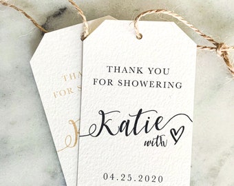 Shower gift tags, shower favor tags, shower with love gift tags, bridal tags, baby shower tags, baby shower favors