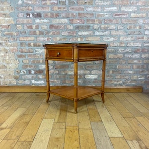 Vintage Baker Furniture Faux Bamboo End Table