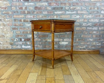 Vintage Baker Furniture Faux Bamboo End Table