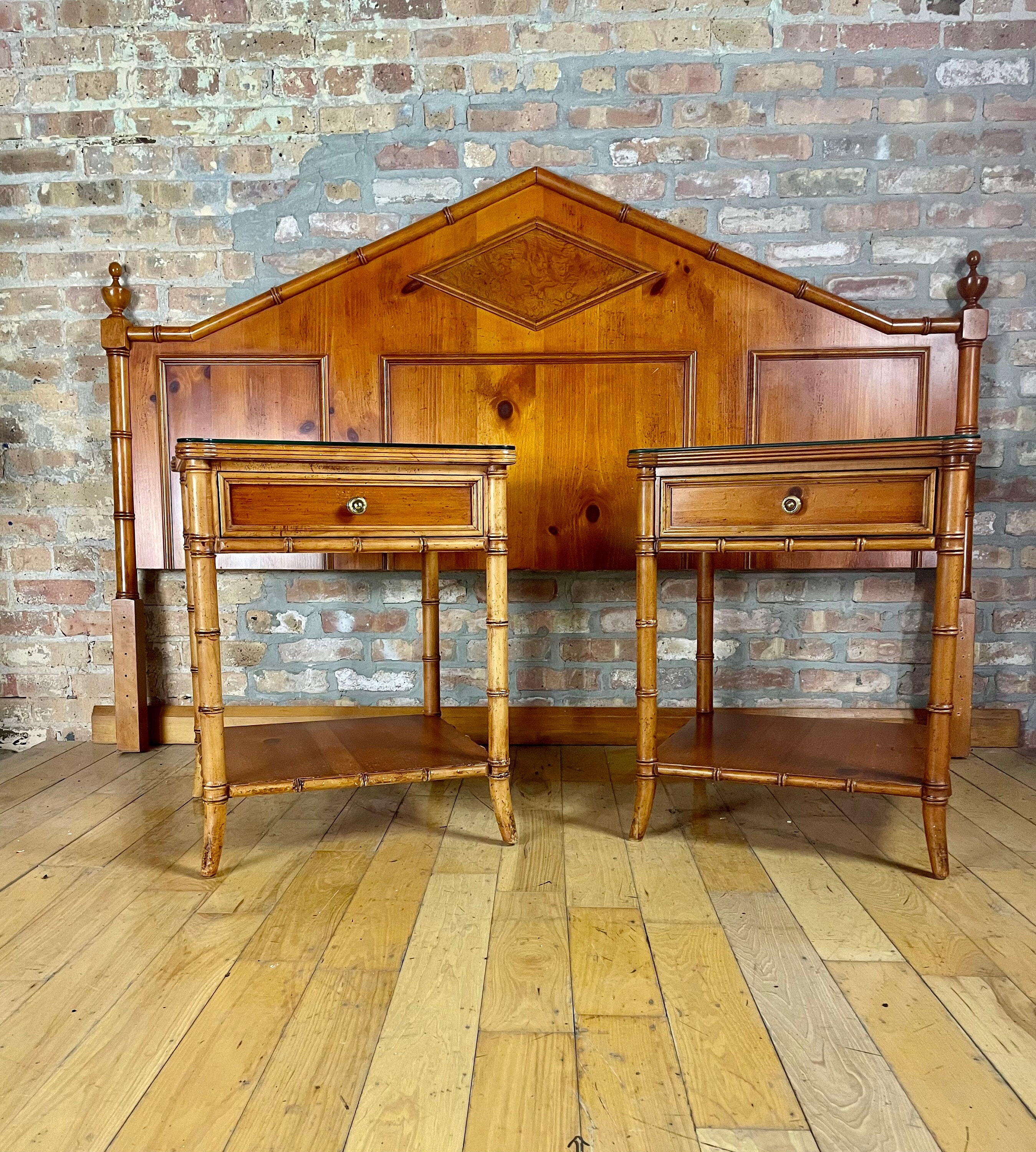 Vintage Baker Furniture King Size Headboard With Matching End Etsy