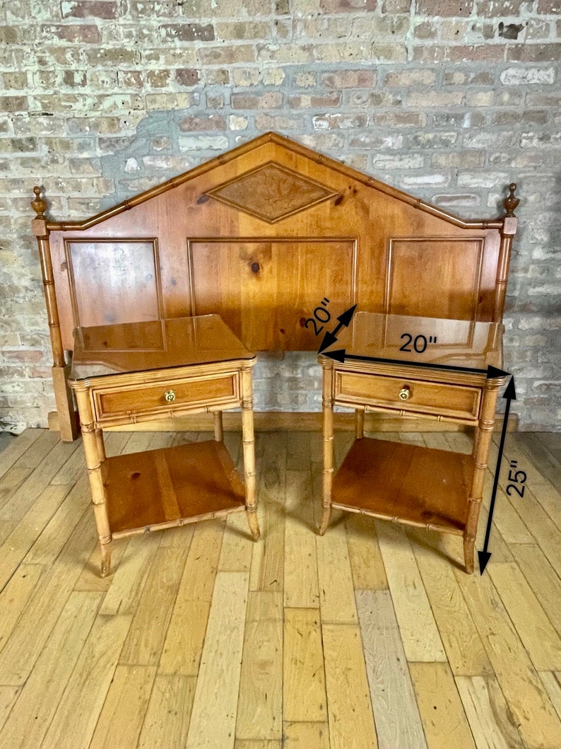 Vintage Baker Furniture King Size Headboard With Matching End Etsy